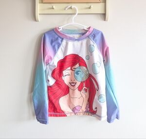 Disney Ariel Kids Swim Rashguard - Pink and Blue